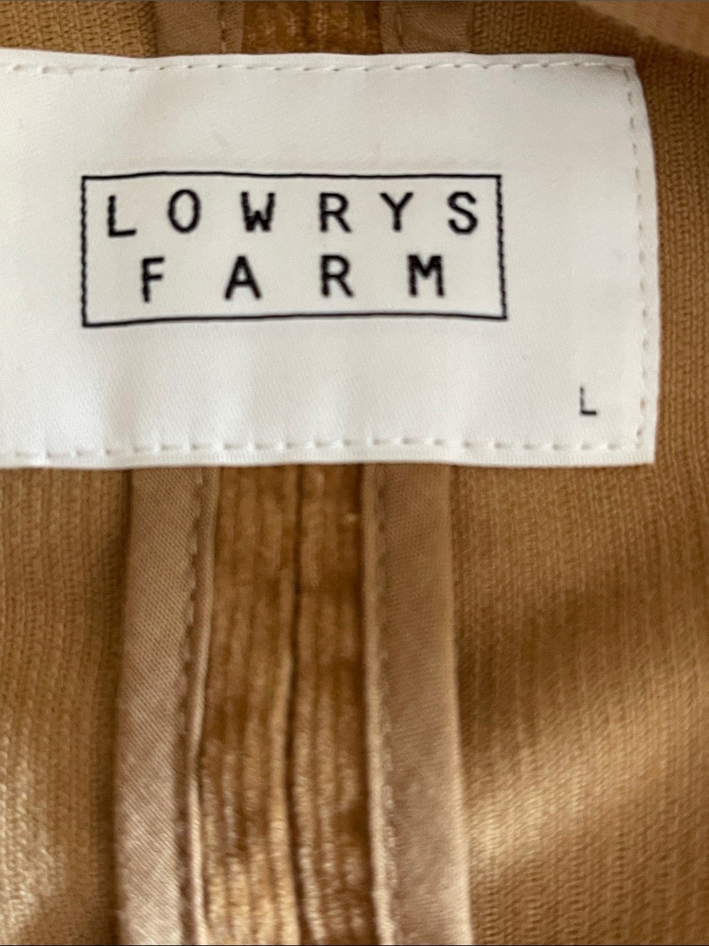 LOWRYS FARM Medium Caramel Fine Corduroy Belted Duster Coat L / XL - Picture 8 of 11